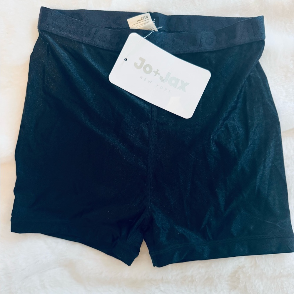 Jo + Jax Logo Shimmer Glow Dance Black Shorts